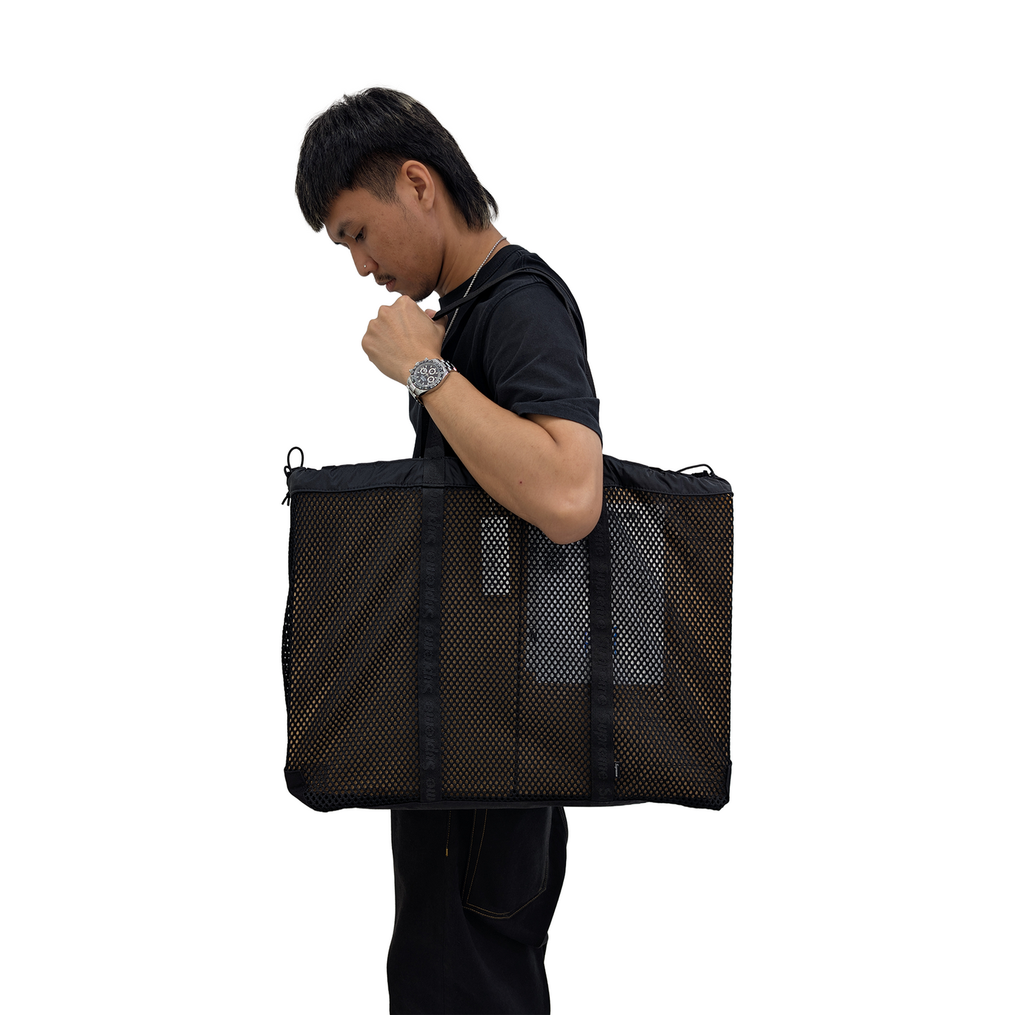 Supreme Mesh Tote Bag Black (SS25)