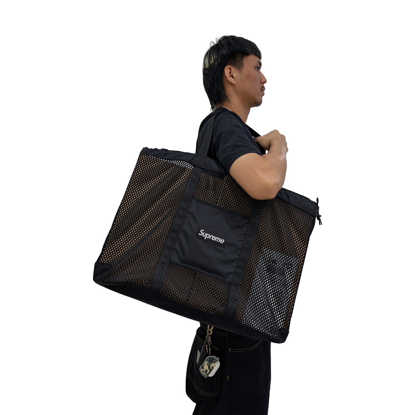Supreme Mesh Tote Bag Black (SS25)