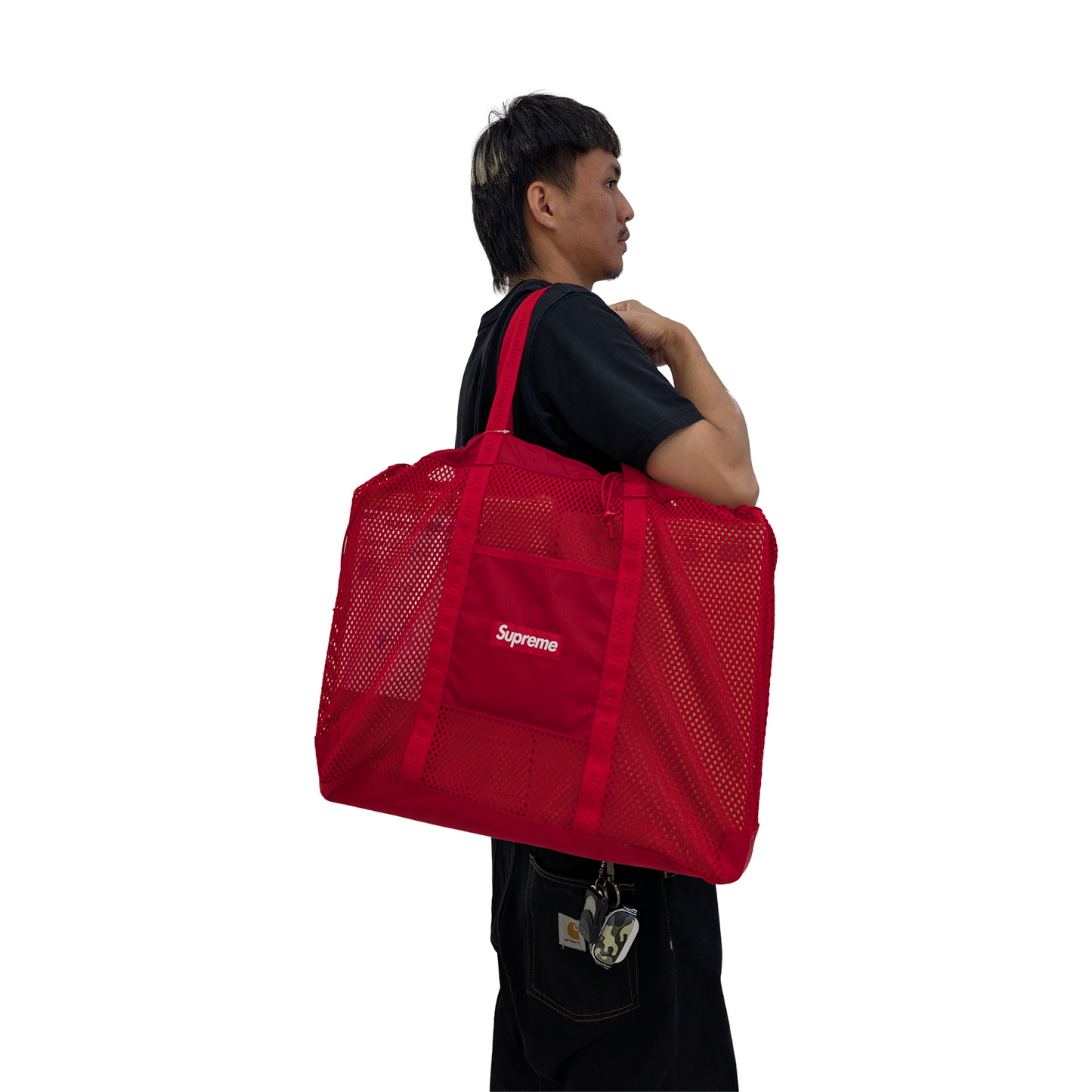 Supreme Mesh Tote Bag Red (SS25) – STEALPLUG KL