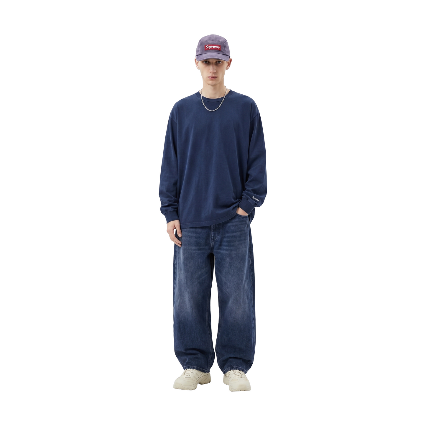 Supreme Overdysed Camp Cap Navy (SS26)