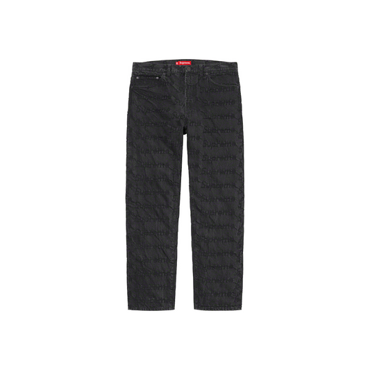 Supreme Pant Frayed Logos Regular Jean Black (SS21)