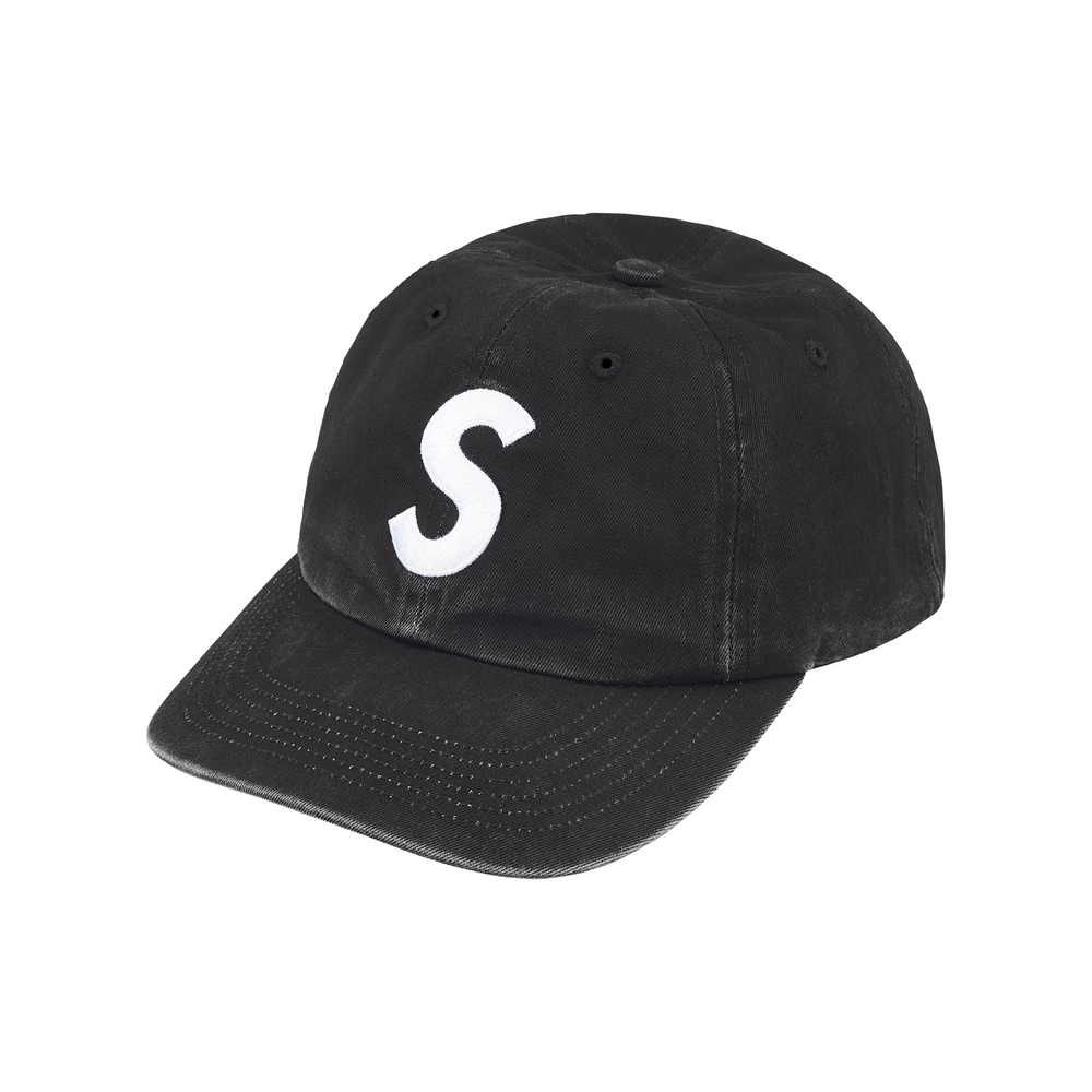 Supreme Pigment Coated 2-Tone S Logo 6-Panel Cap Black (FW25)
