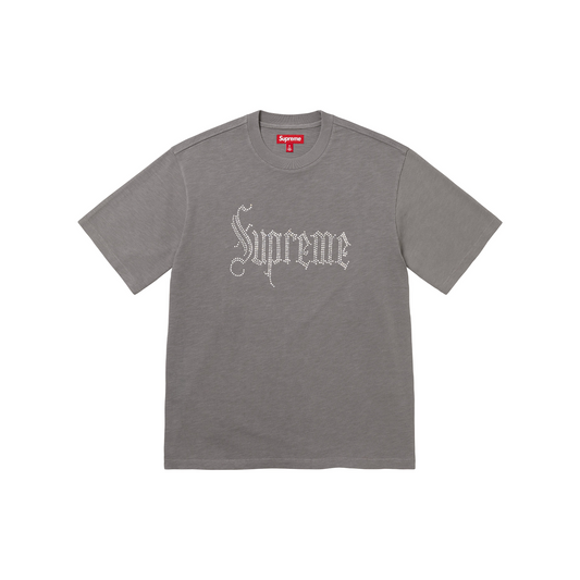 Supreme Rhinestone Short Sleeve Tee Grey (FW24)