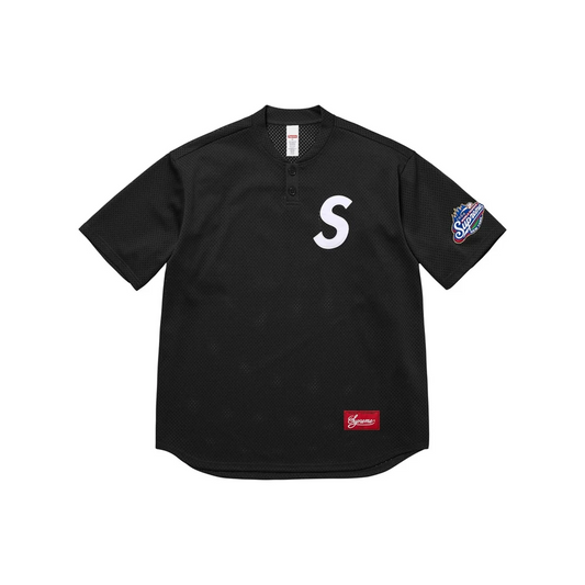 Supreme S Logo Baseball Henley Jersey Black (SS25)