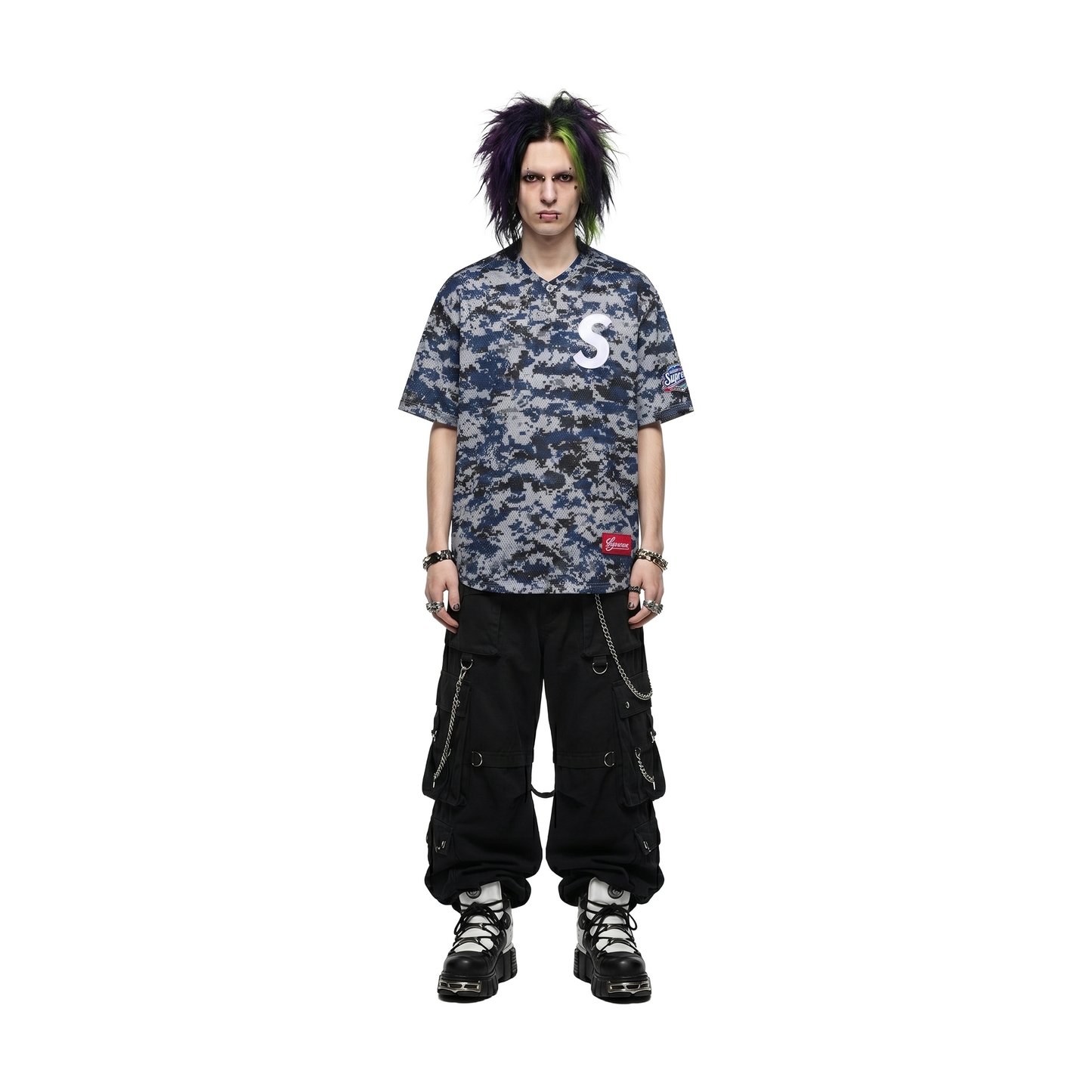 Supreme S Logo Baseball Henley Jersey Digi Camo (SS25)