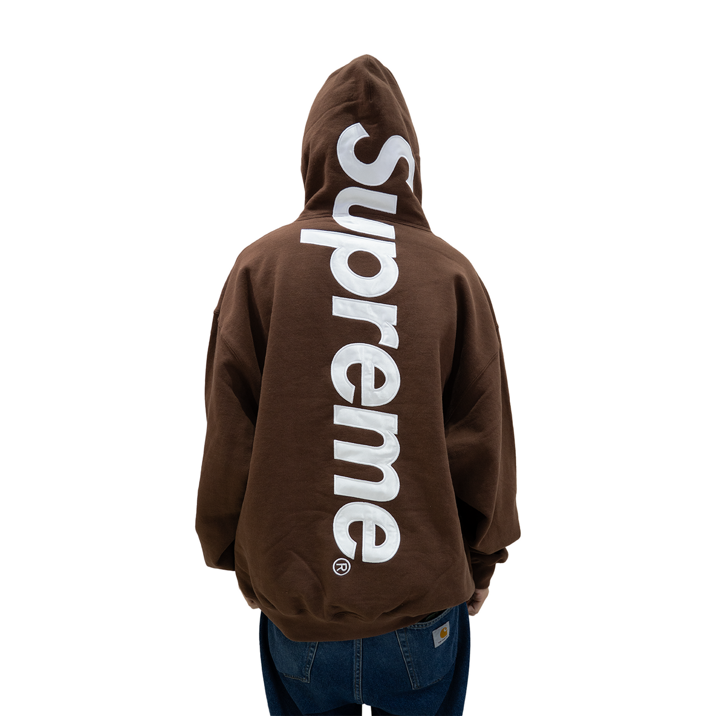 Supreme Satin Appliqué Hoodie Brown (FW24)