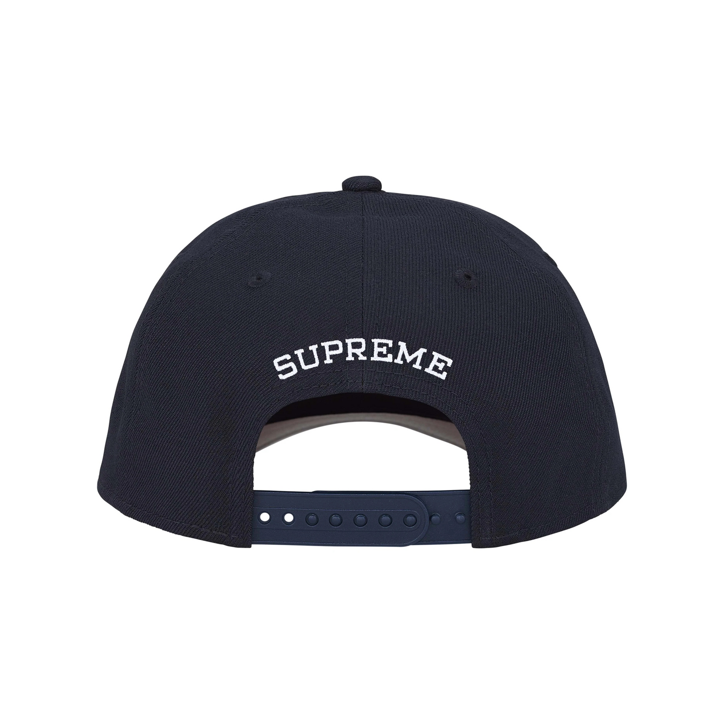 Supreme Sharp Spellout Adjustable New Era Cap Navy (FW25)