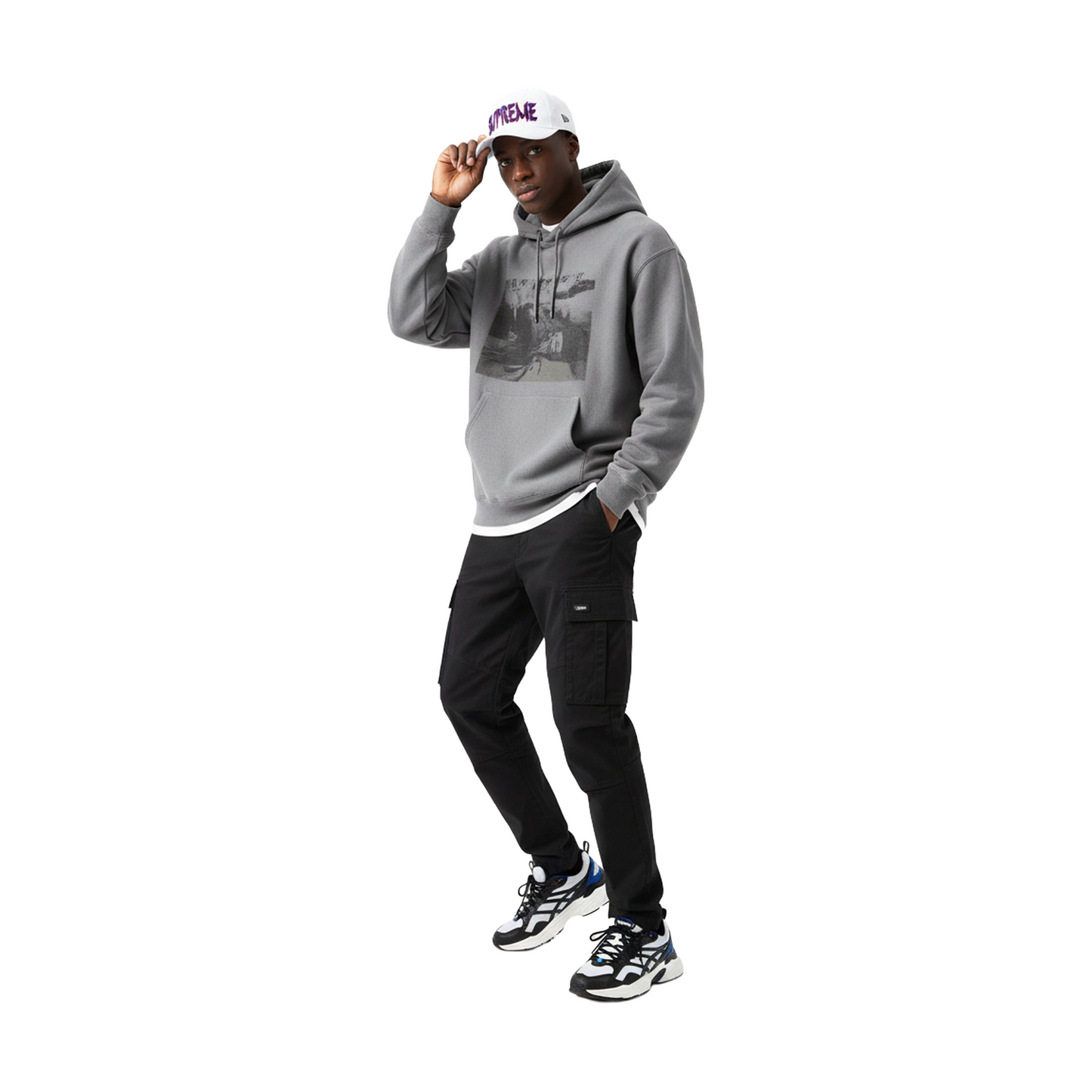 Supreme Sharp Spellout Adjustable New Era Cap White (FW25)