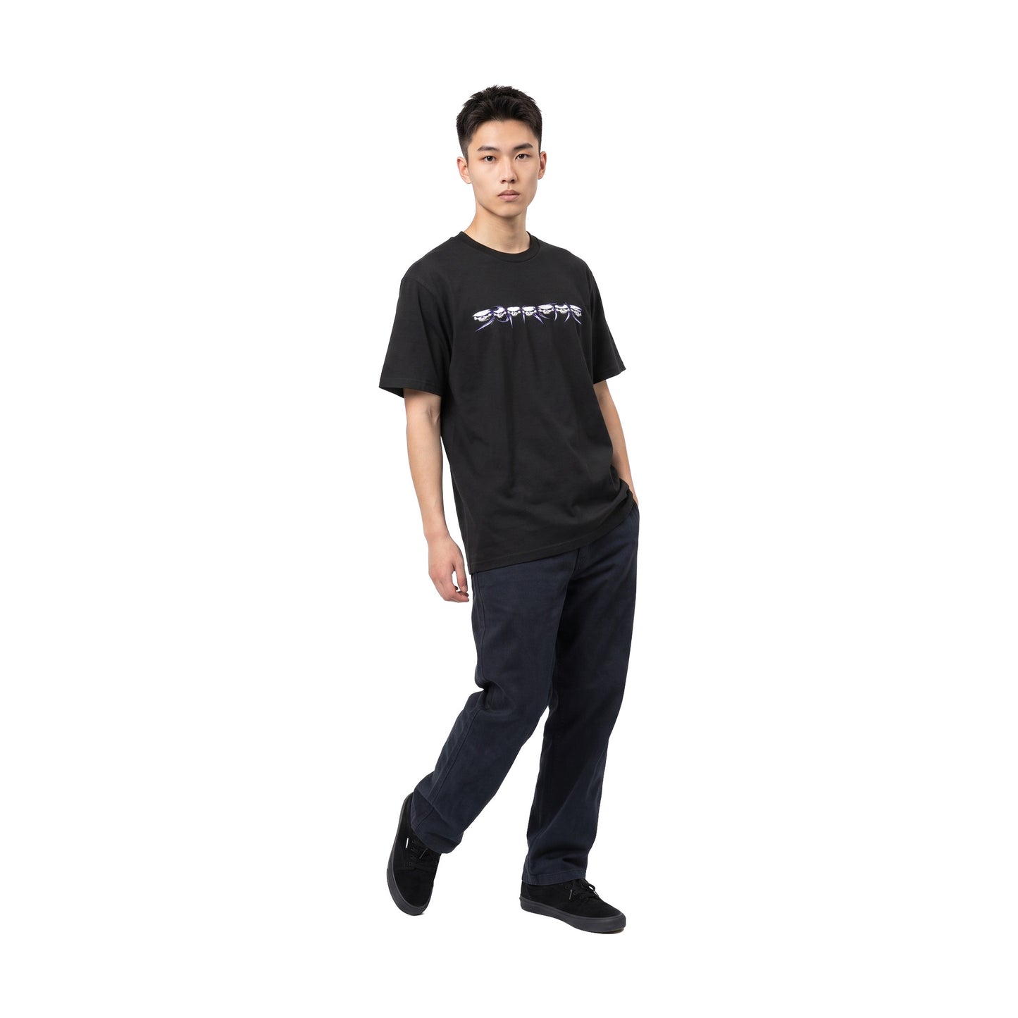 Supreme Skulls Spellout Tee Black (FW26)