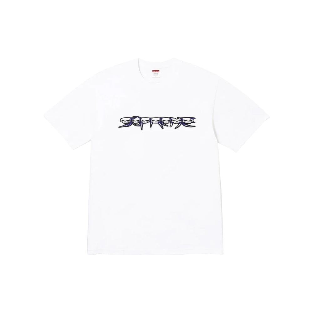 Supreme Skulls Spellout Tee White (FW26)