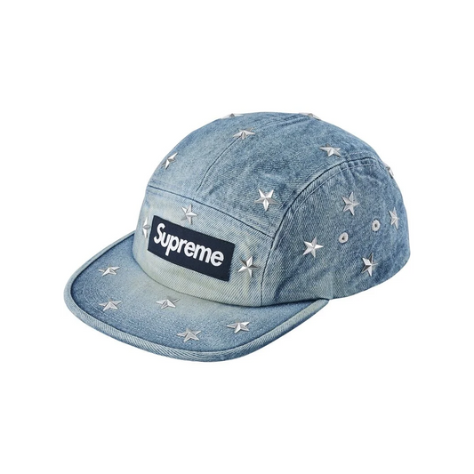 Supreme Stars Studded Denim Camp Cap Washed Indigo (SS26)