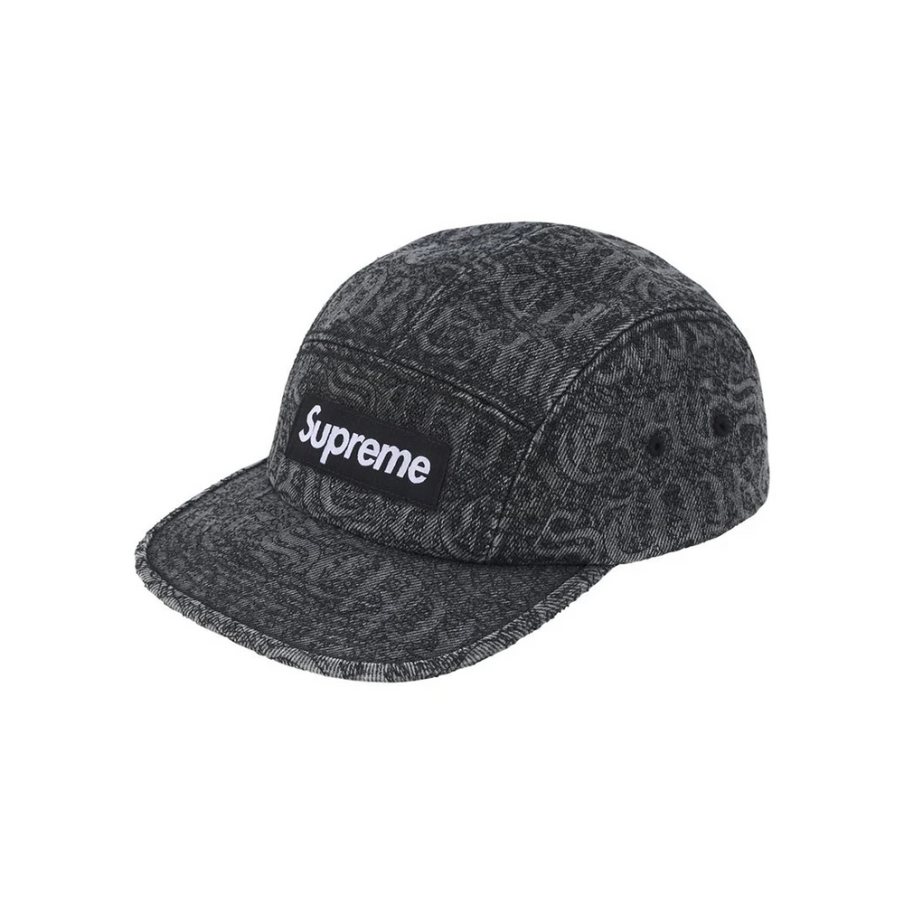 Supreme Stitched Old English Denim Camp Cap Black (SS26)