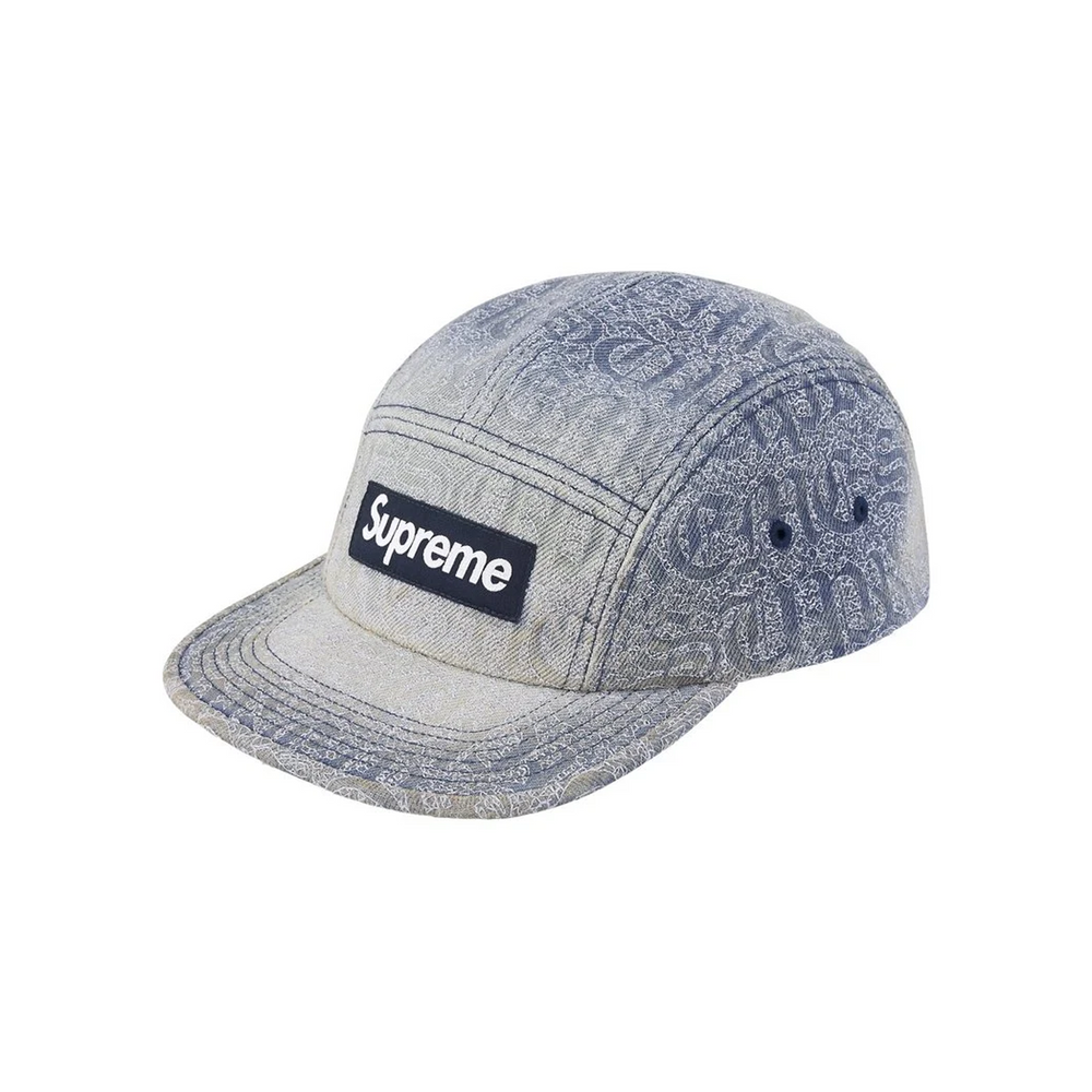 Supreme Stitched Old English Denim Camp Cap Blue (SS26)