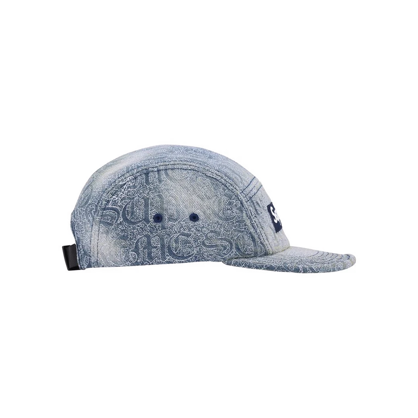 Supreme Stitched Old English Denim Camp Cap Blue (SS26)