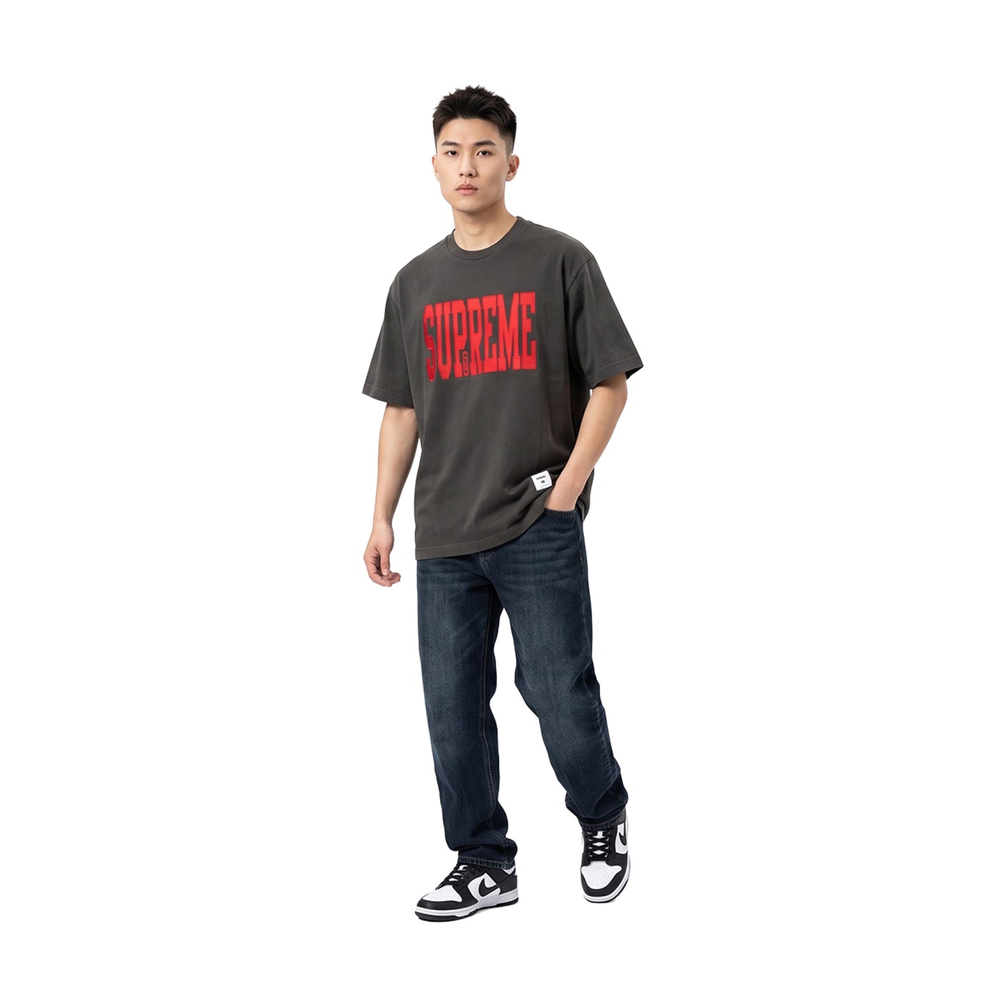 Supreme Stretch Appliqué Short Sleeved Tee Black (FW26)