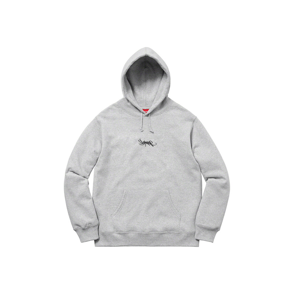 Supreme Tag Logo Hoodie Heather Grey (SS19)