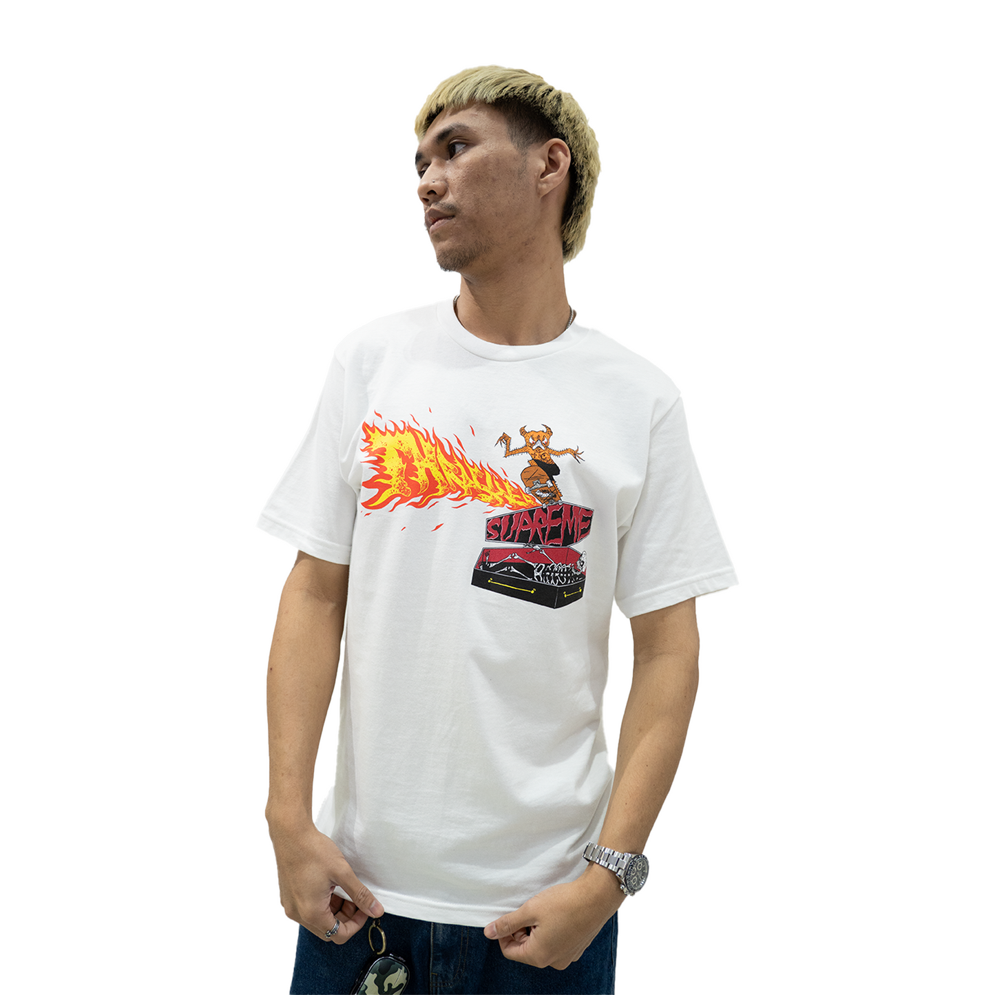 Supreme Thrasher Back Tail Tee White (FW24)