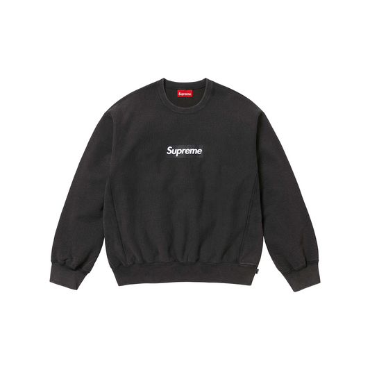 Supreme Washed Box Logo Crewneck Black (SS25)