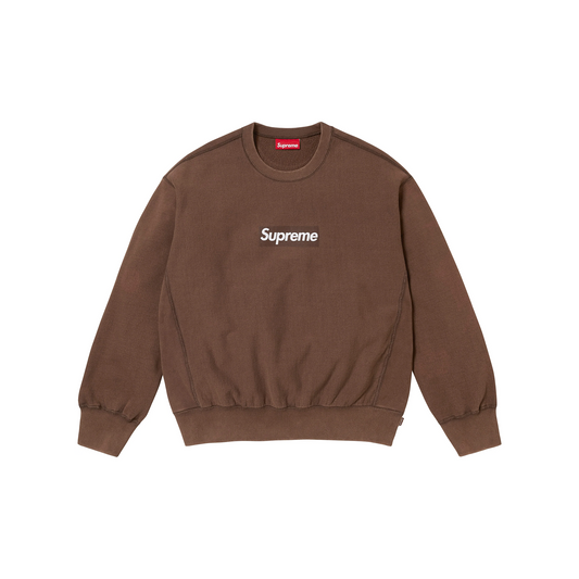 Supreme Washed Box Logo Crewneck Brown (SS25)