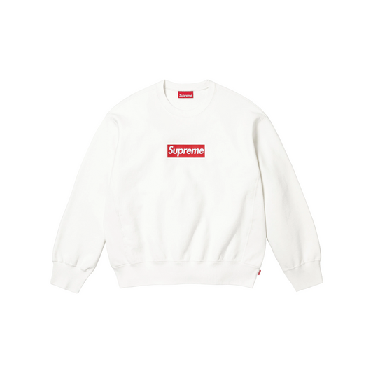 Supreme Washed Box Logo Crewneck White (SS25)