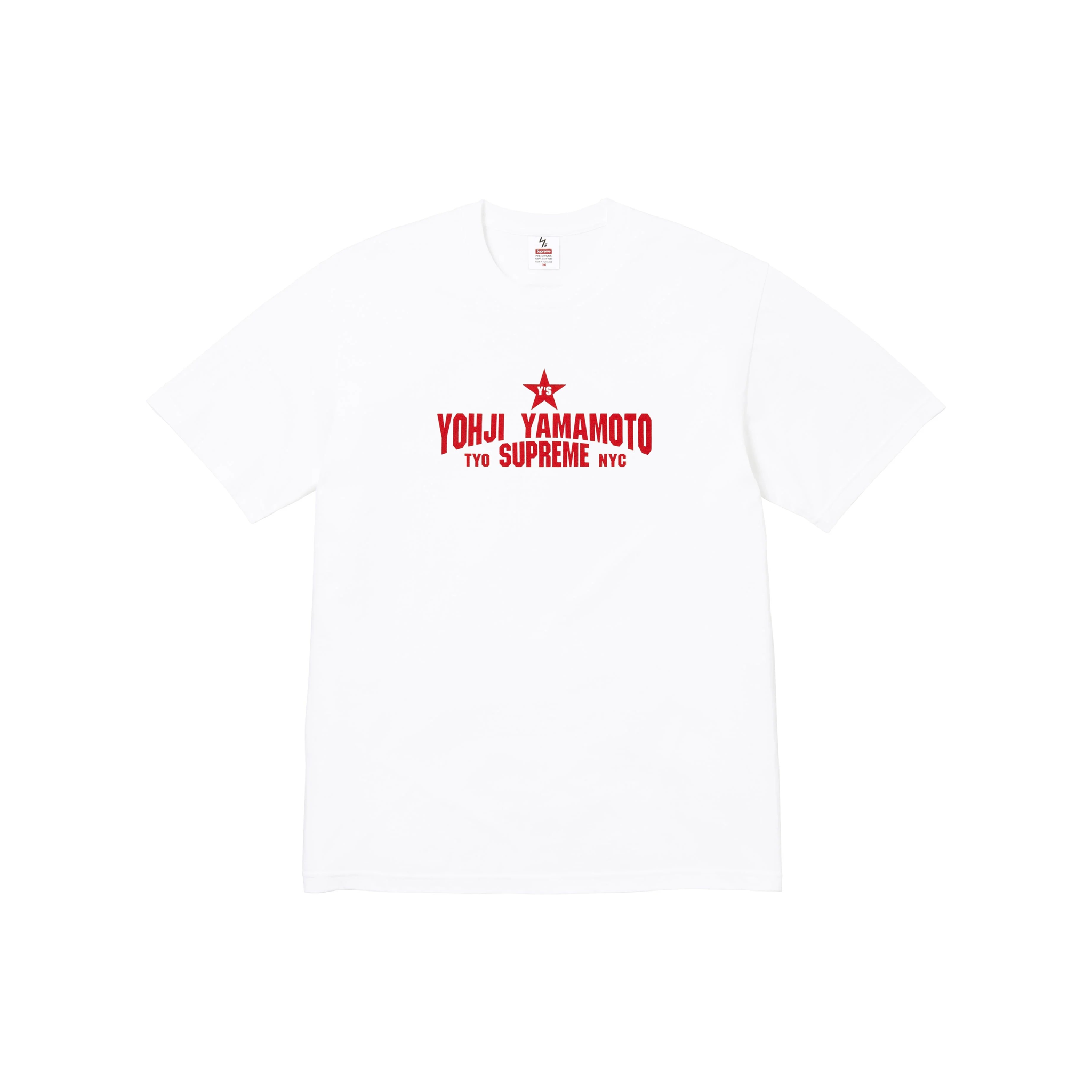 Supreme x Ys by Yohji Yamamoto Tee ホワイト Supreme Y's by Yohji Yamamoto Star Tee White (FW25) – STEALPLUG KL