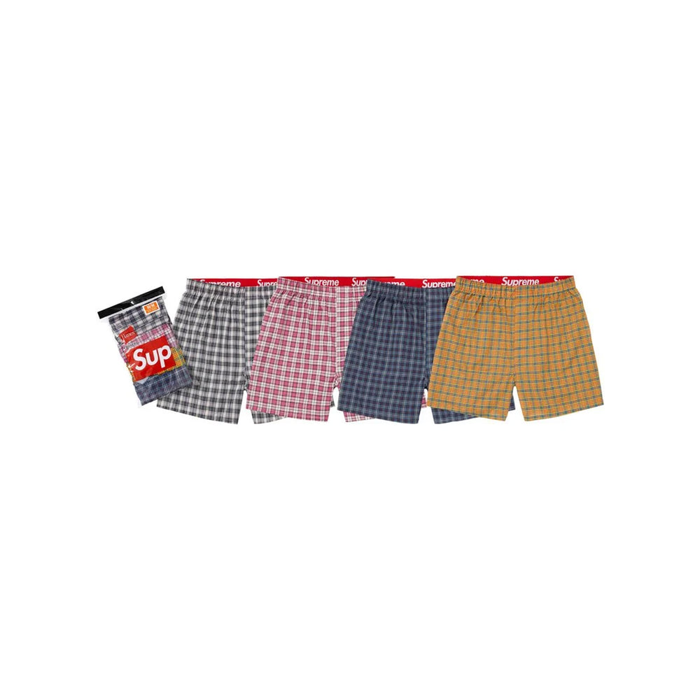 Supreme® / Hanes® Plaid Boxers (4 Pack) Multicolor (FW26)