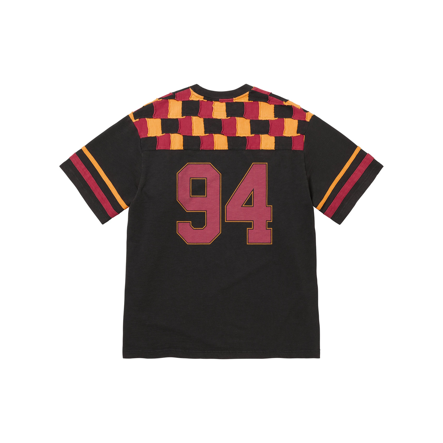Supreme Patchwork Yoke Football Tee Black (FW24)