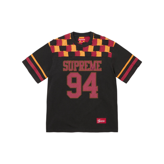 Supreme Patchwork Yoke Football Tee Black (FW24)