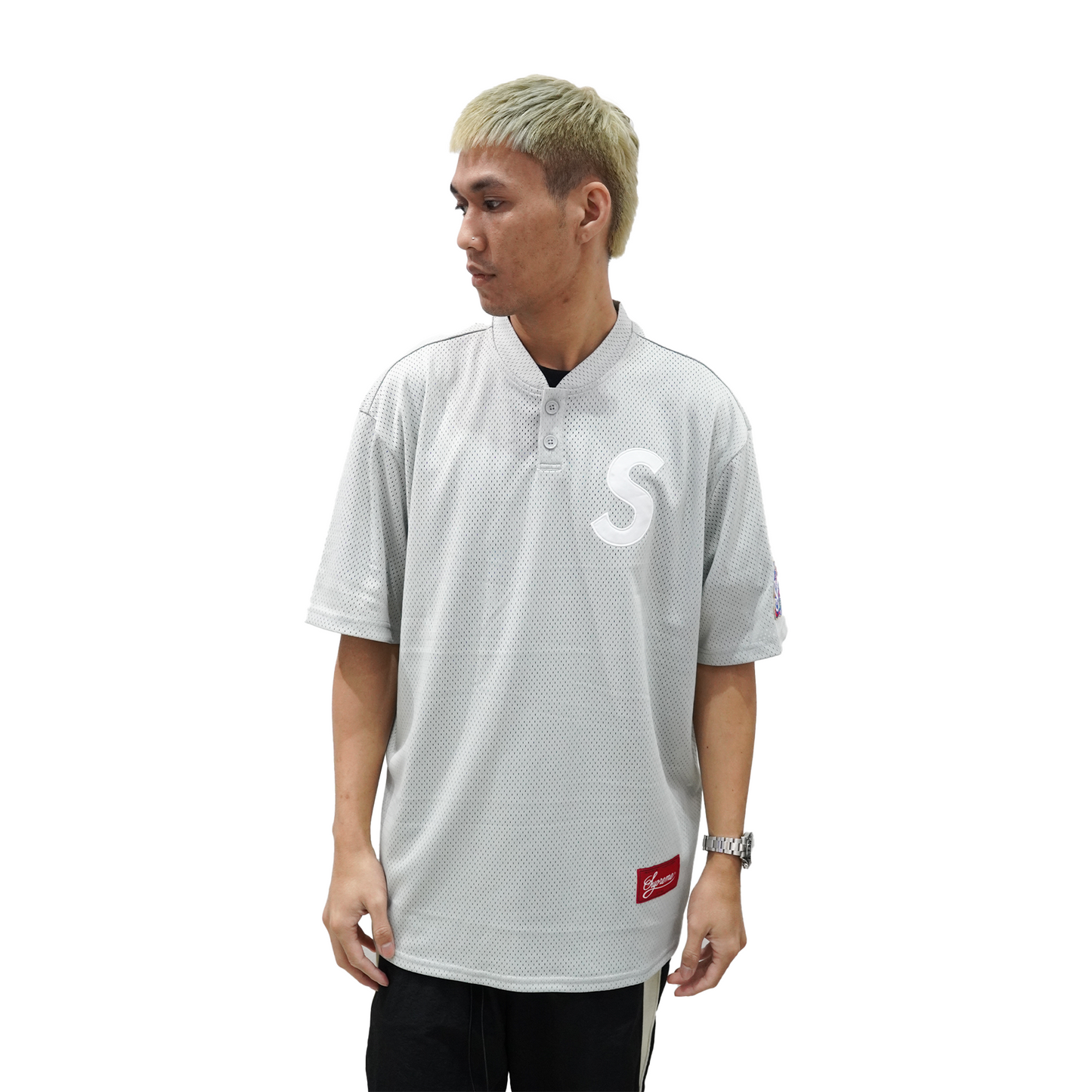 トップス Supreme S Logo Baseball Henley Grey Supreme S Logo Baseball Henley Jersey Grey (FW24) – STEALPLUG KL