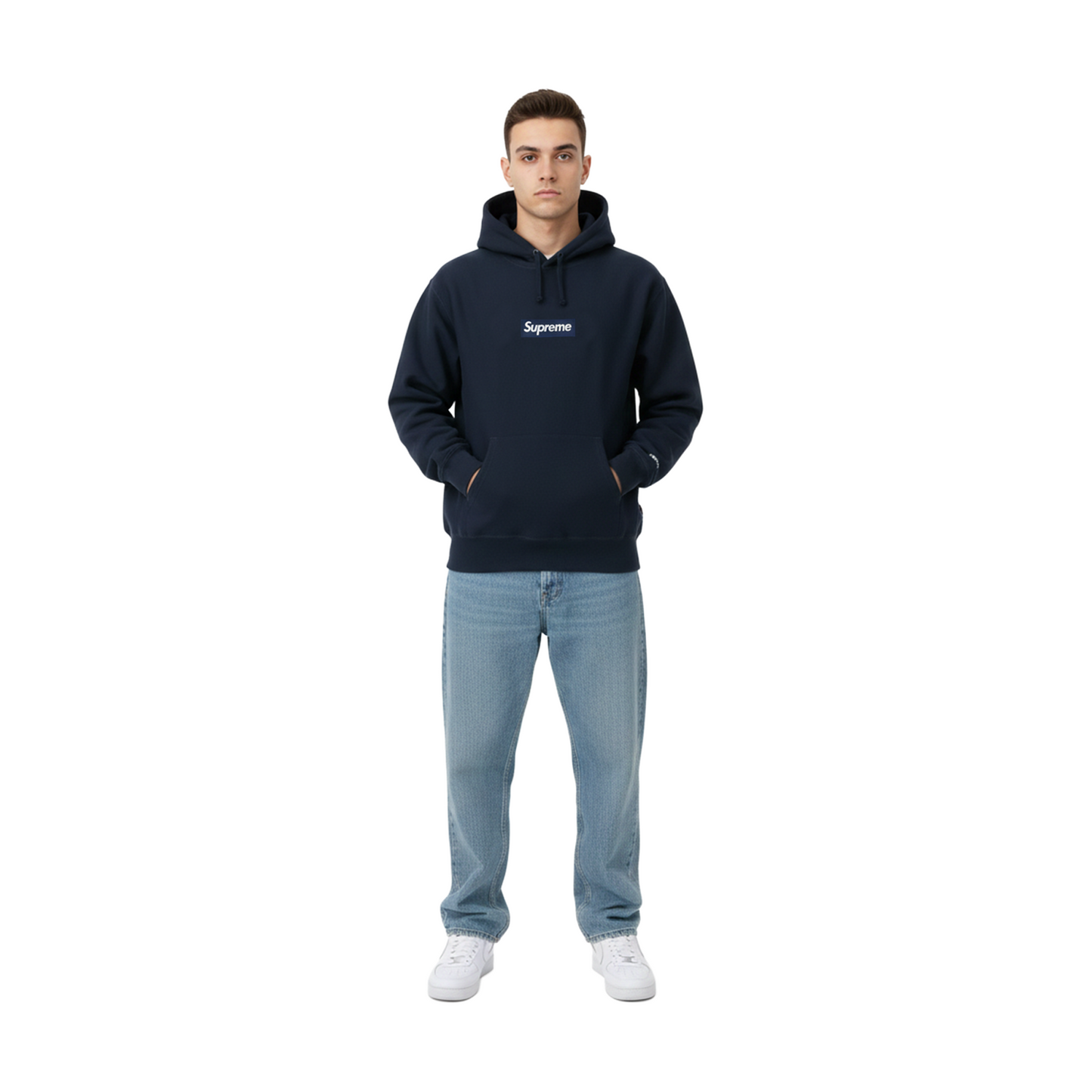 Supreme Box Logo Hoodie Navy (FW25)