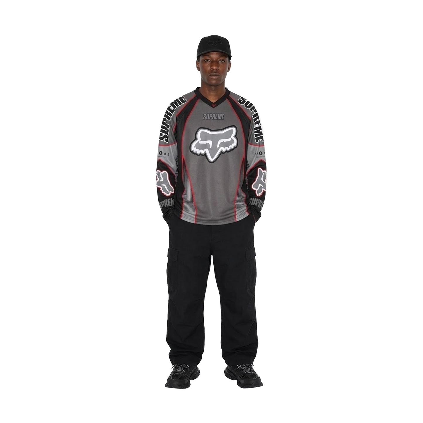 Supreme x Fox Racing DMX Jersey Black (FW25) – STEALPLUG KL Supreme x Fox Racing DMX Jersey Black (FW25) – STEALPLUG KL