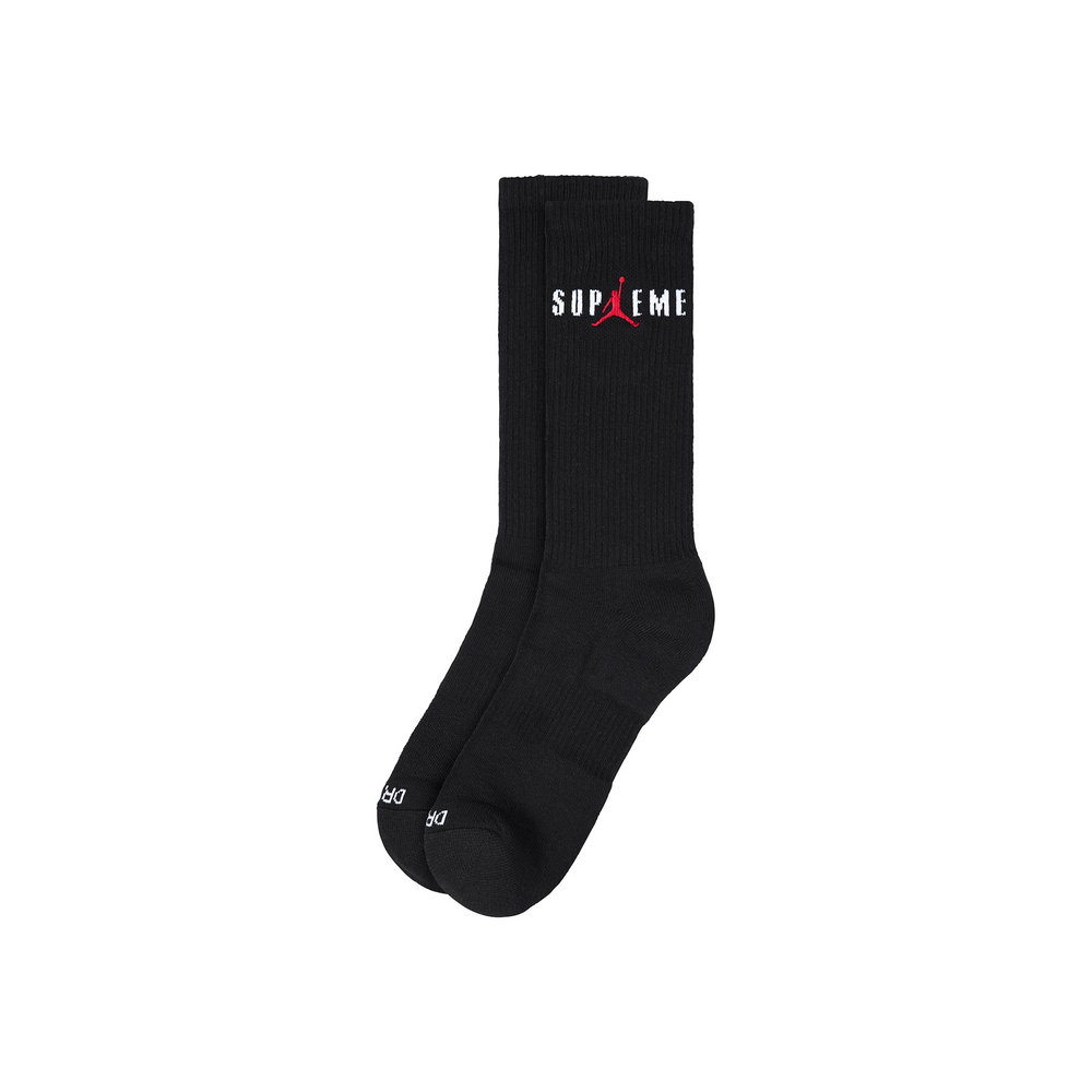 Supreme x Jordan Crew 2 Pack Socks Black (FW24)