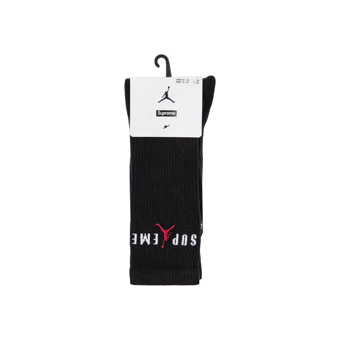 Supreme x Jordan Crew 2 Pack Socks Black (FW24)