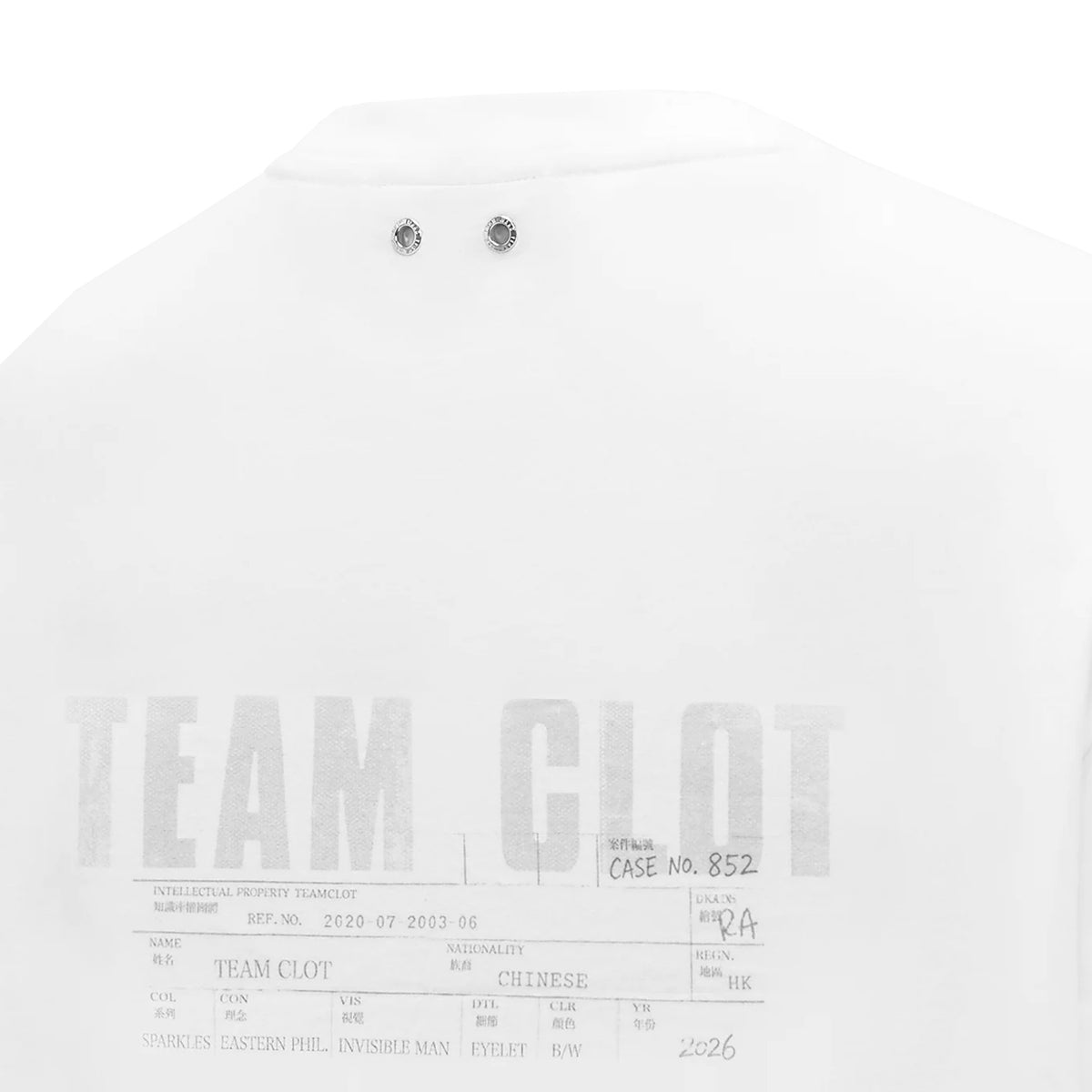 TEAM WANG x CLOT Logo Tee White (FW26)