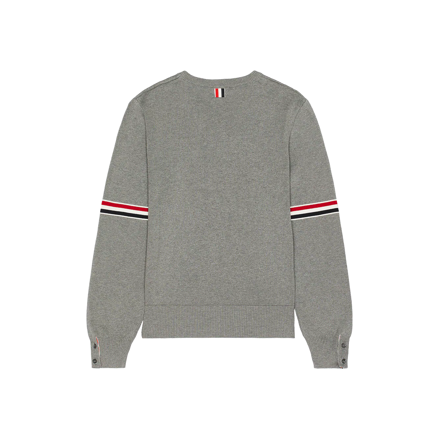 THOM BROWNE Cotton Milano Stitch Stripe Pullover Light Grey (FW25)