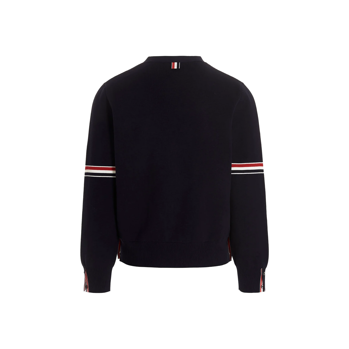 THOM BROWNE Cotton Milano Stitch V-Neck Cardigan Navy (FW23)