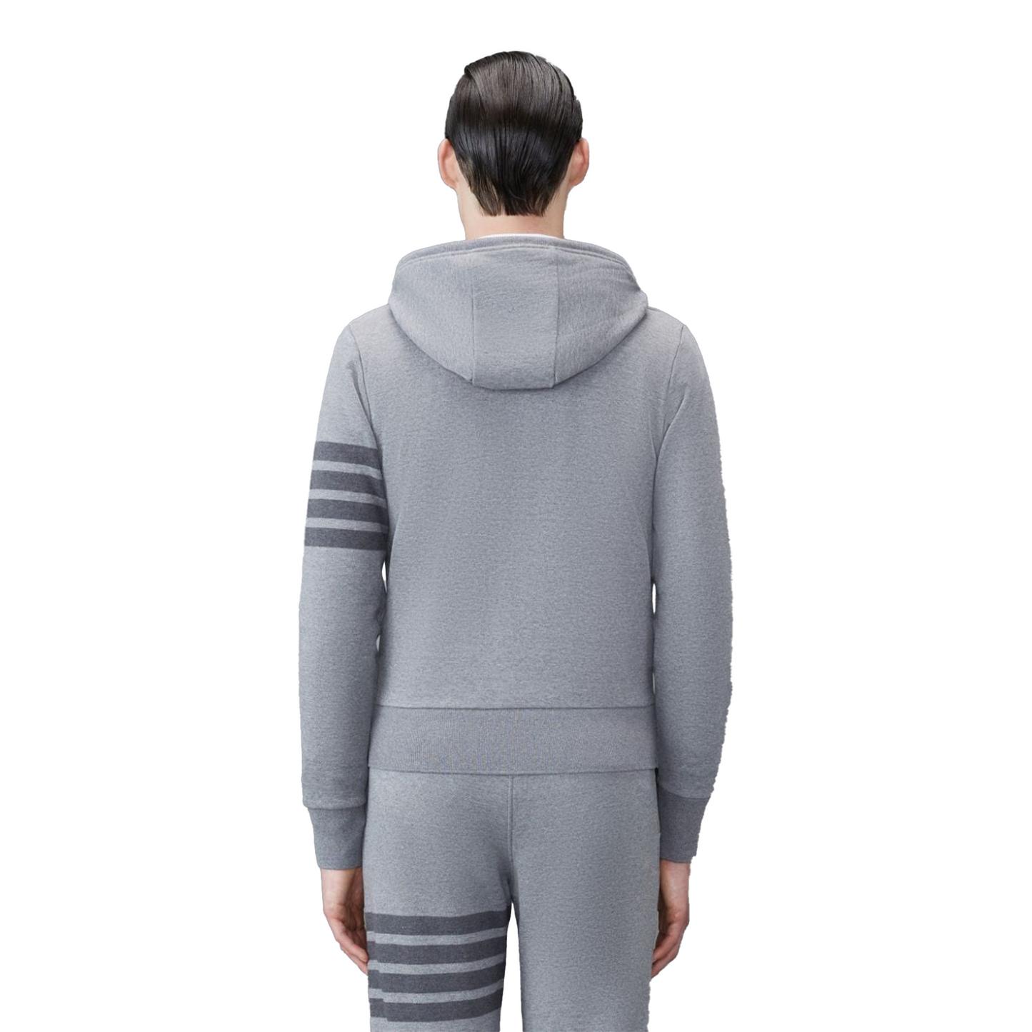 THOM BROWNE Classic Loopback 4-Bar Full Zip Hoodie Medium Grey (SS23)