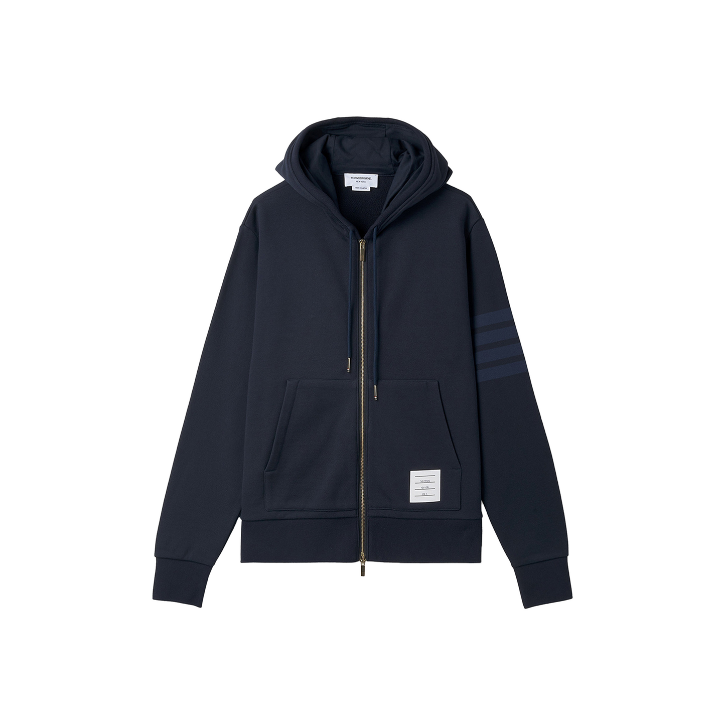 THOM BROWNE Classic Loopback 4-Bar Full Zip Hoodie Navy (SS23)