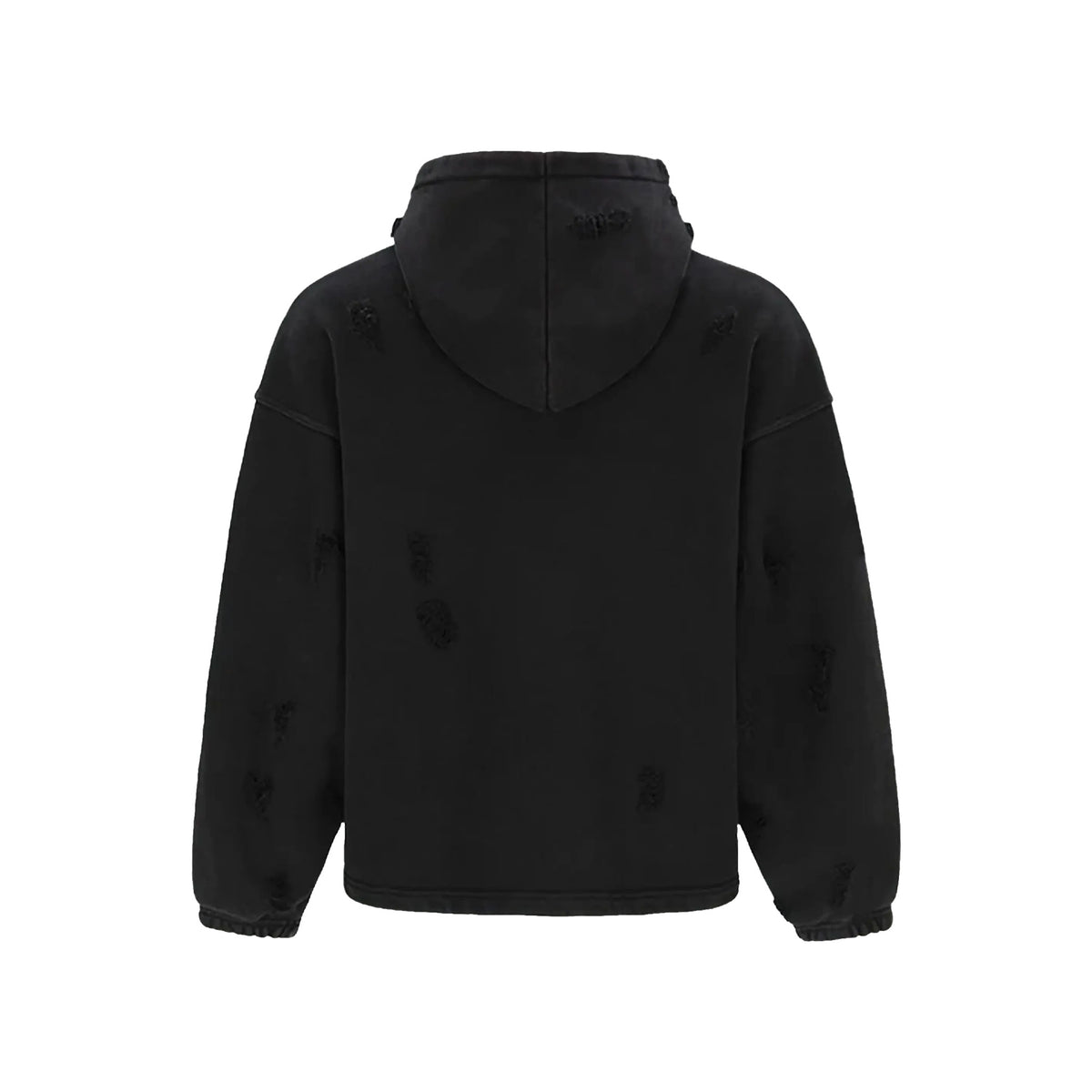 THUG CLUB Distressed Geometric Print Rock Hoodie Black