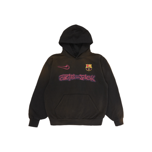 Travis Scott Cactus Jack x Futbol Club Barcelona x Nike Spray Logo Hoodie Brown (SS25)