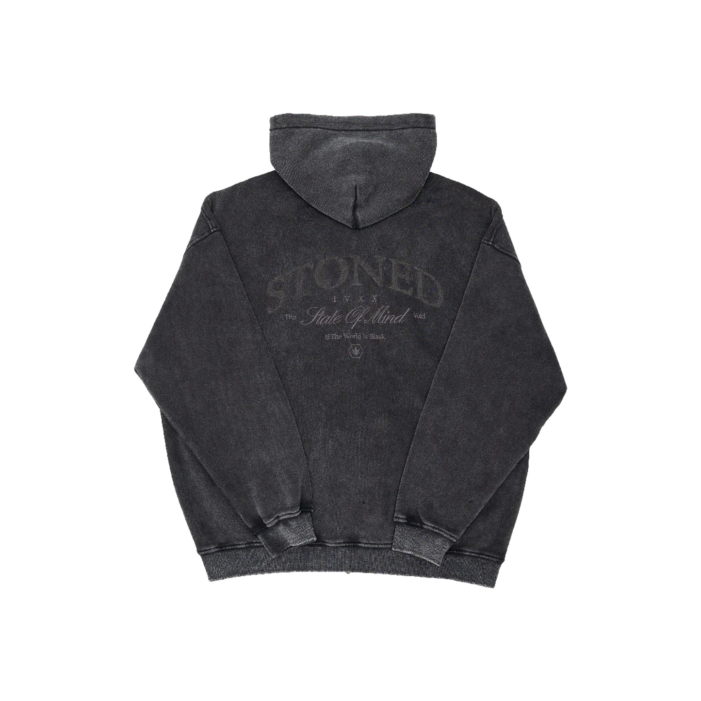 Stoned & Co ® Void : Vintage Washed Zip Hoodie Black (FW24)