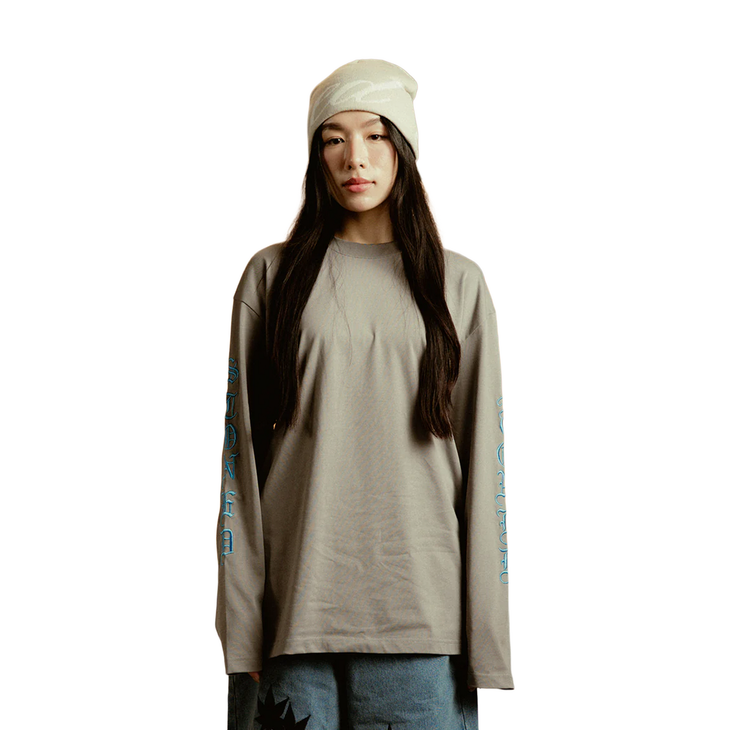 Stoned & Co ® WBB25 : Letter L/S Tee Grey (SS25)