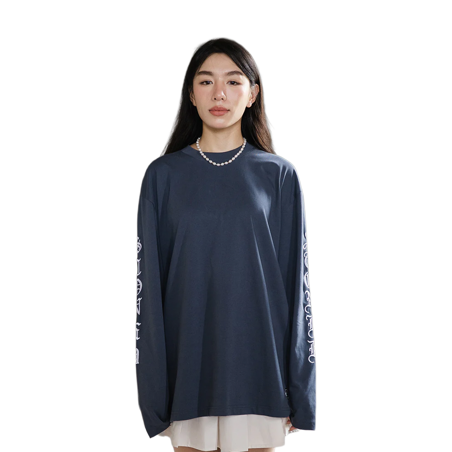 Stoned & Co ® WBB25 : Letter L/S Tee Navy (SS25)