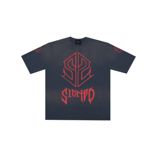 Stoned & Co ® WBB25 : S/S Metal Tee Washed Navy (SS25)