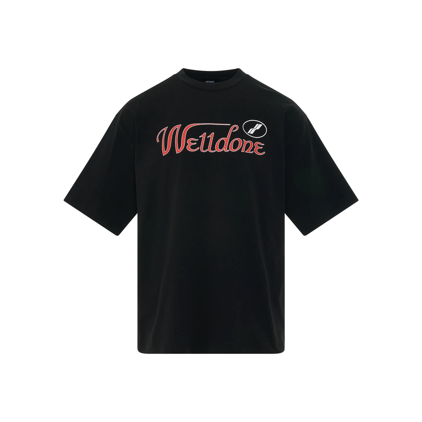 WE11DONE Colourful Cursive Logo Tee Black (SS24)