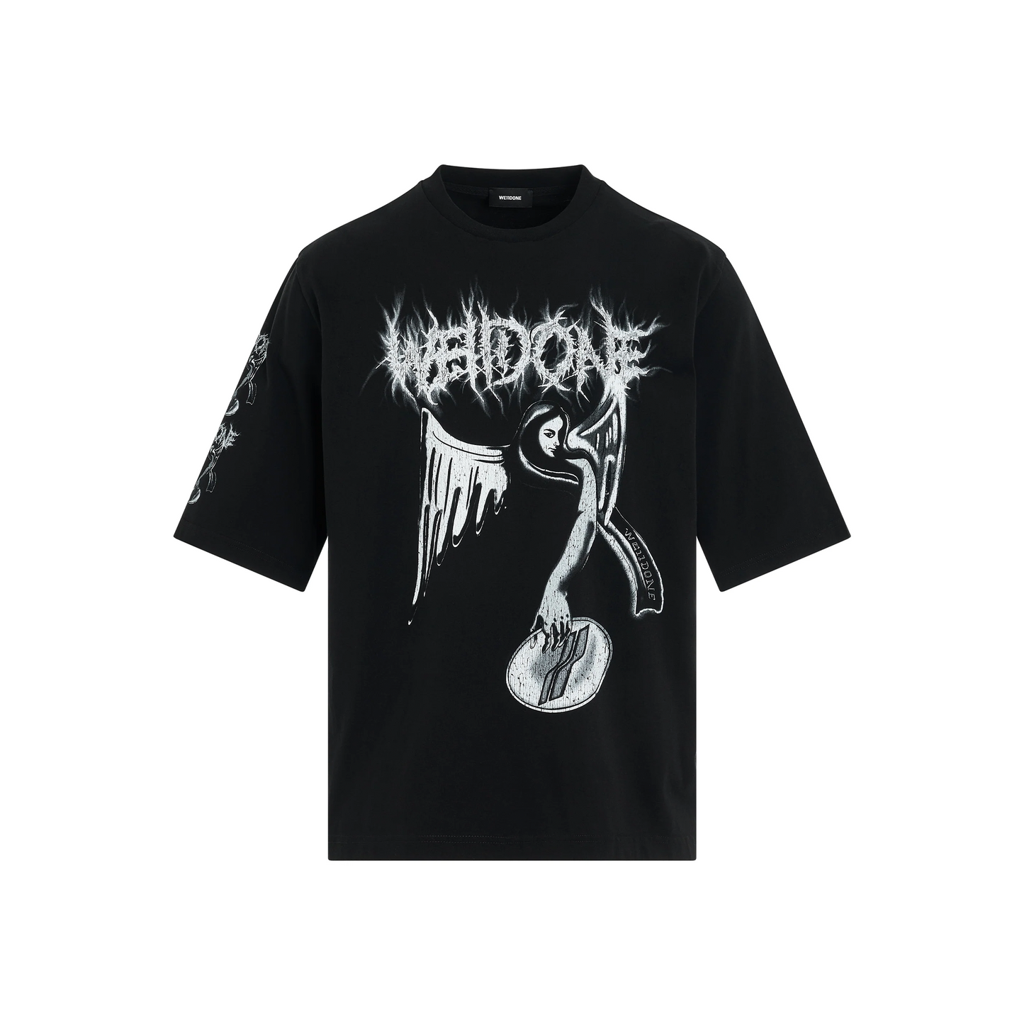 WE11DONE Crack Angel Print Tee Black (SS24)