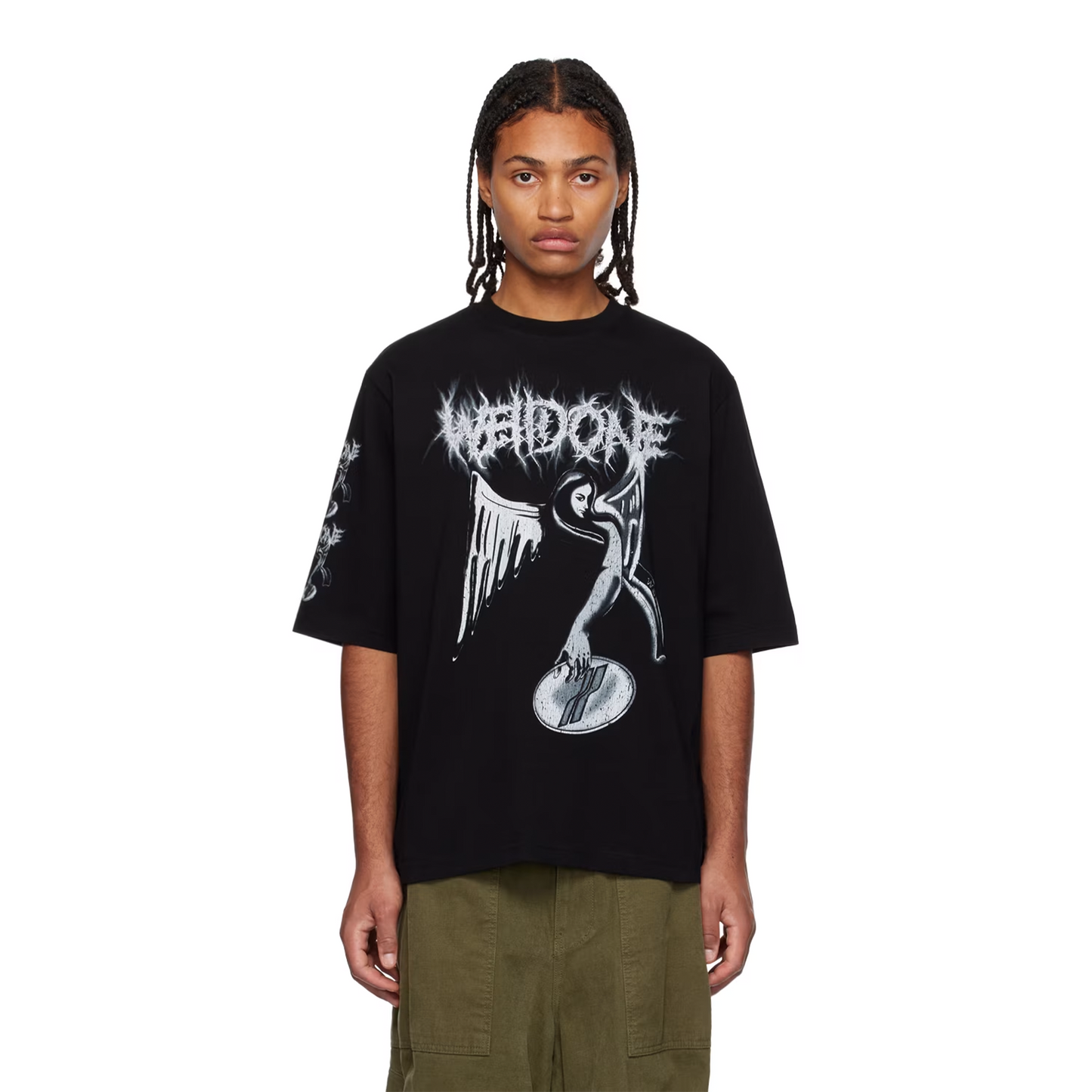 WE11DONE Crack Angel Print Tee Black (SS24)