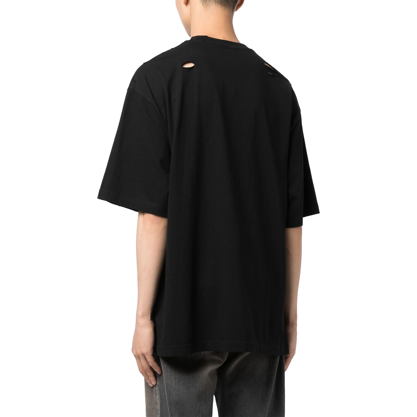 WE11DONE Destroyed Reversed Logo Tee Black (SS24)
