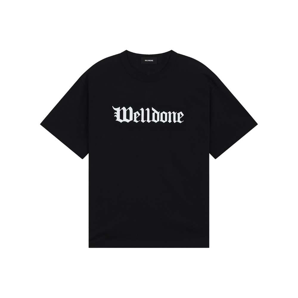 WE11DONE Gothic Logo Tee Black (SS24)