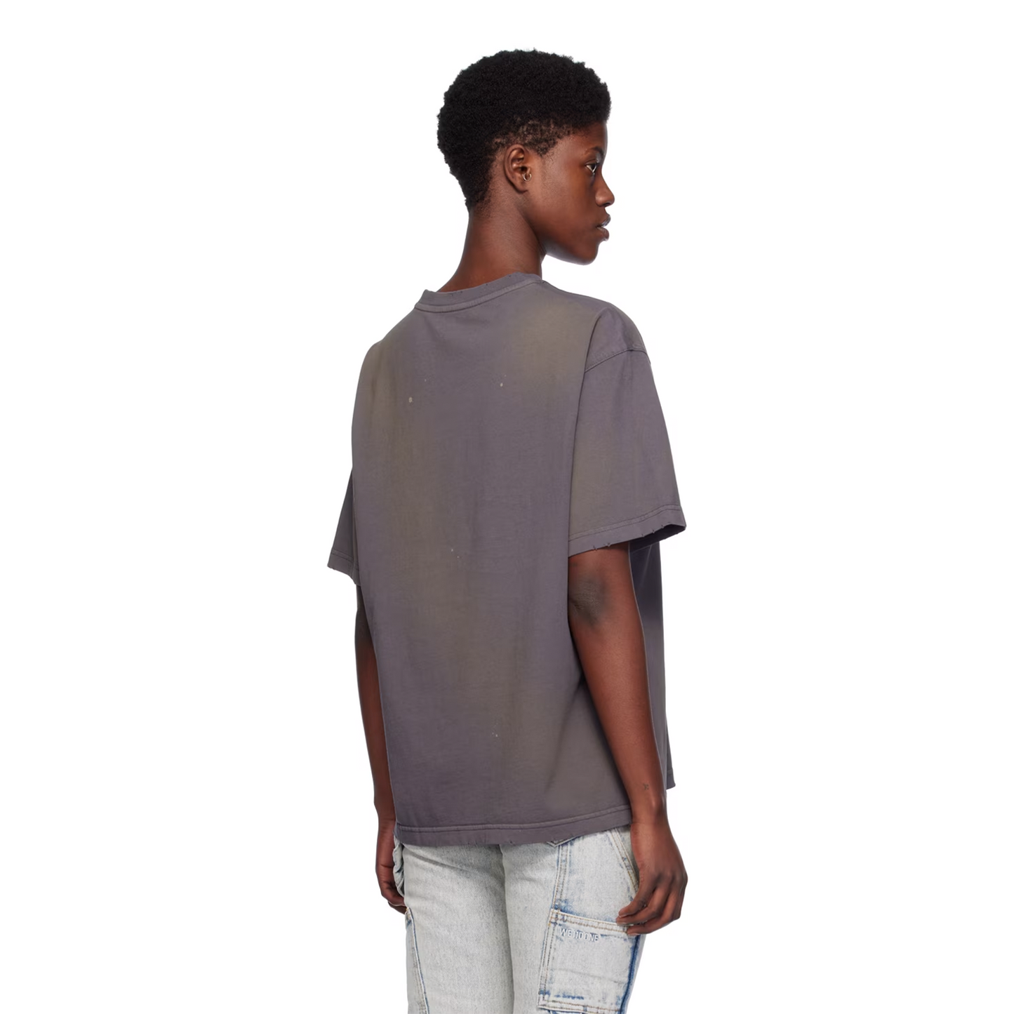 WE11DONE Metallic Print Tee Charcoal (SS24)